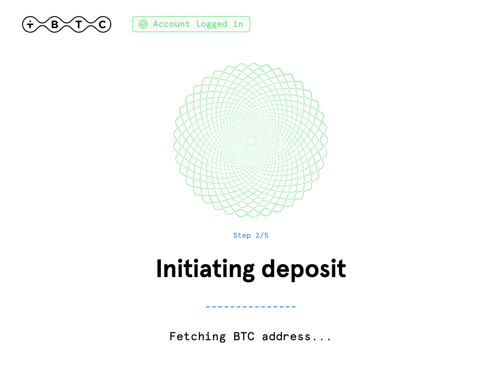 initiating deposit